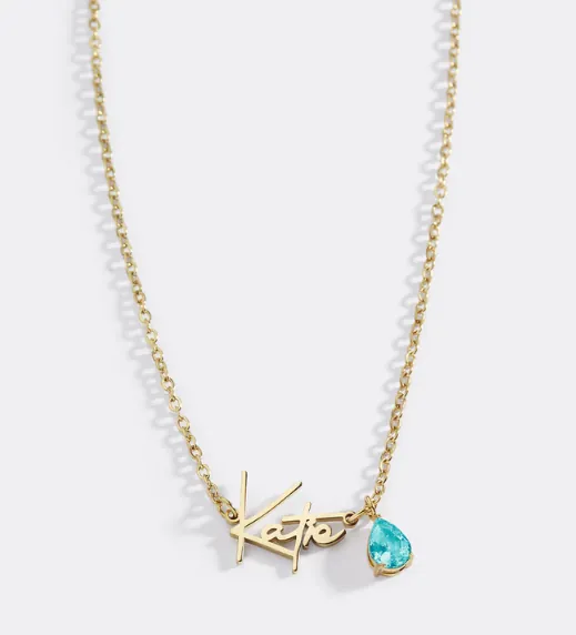 Handmade Birthstone Name Necklace